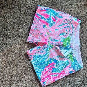 Lilly Pulitzer Vibrant Pink and Blue Women's Callahan Short Size 2 Like New